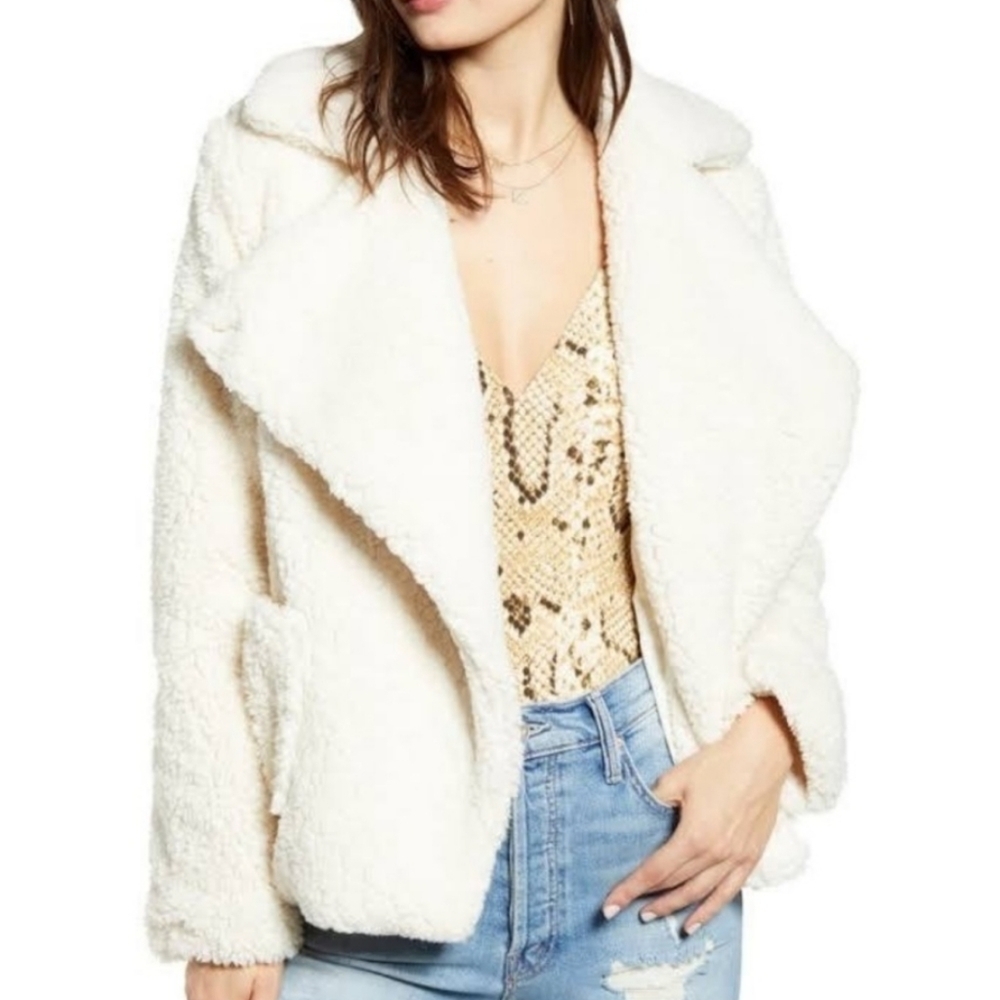 Jack by BB Dakota Ivory Sherpa Open Jacket